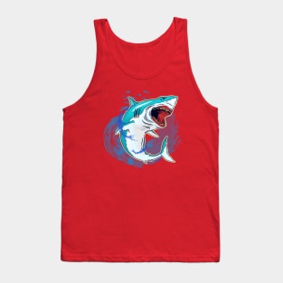 Shark with splashes water Tank Top